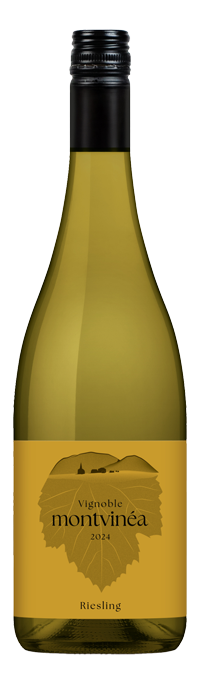 Bouteille de Riesling 2024 Montvinea au style sobre, parfaite pour promouvoir un vin blanc aromatique.